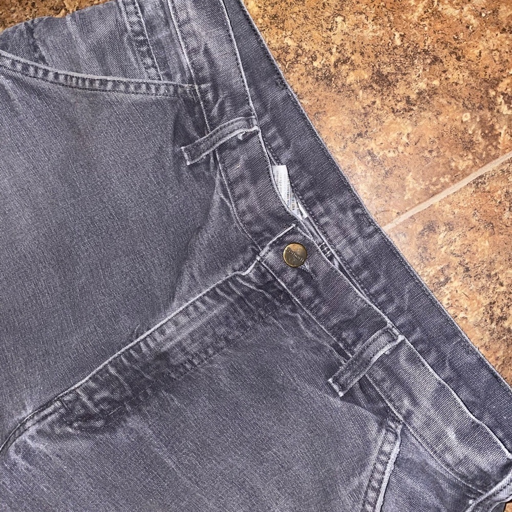 2007 Distressed Carhartt B11 Petrol Blue Carpenter Jeans 32x32 - Picture 7 of 10